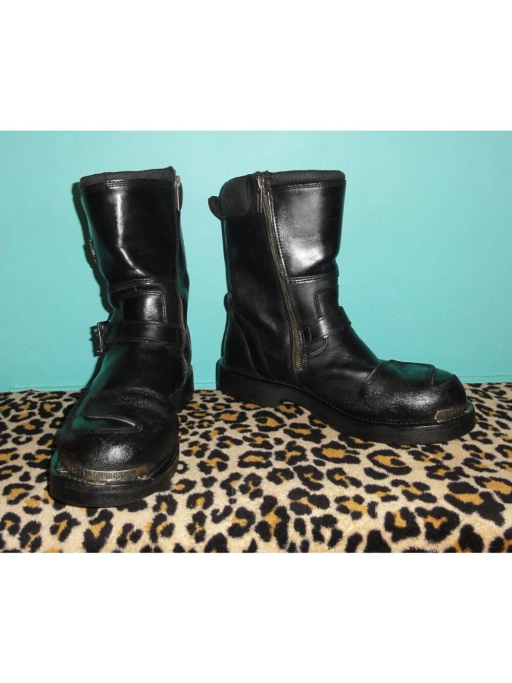 Vintage Harley Davidson Shift Engineer Motorcycle Boots Men's 13 leather zipper - Picture 2 of 16